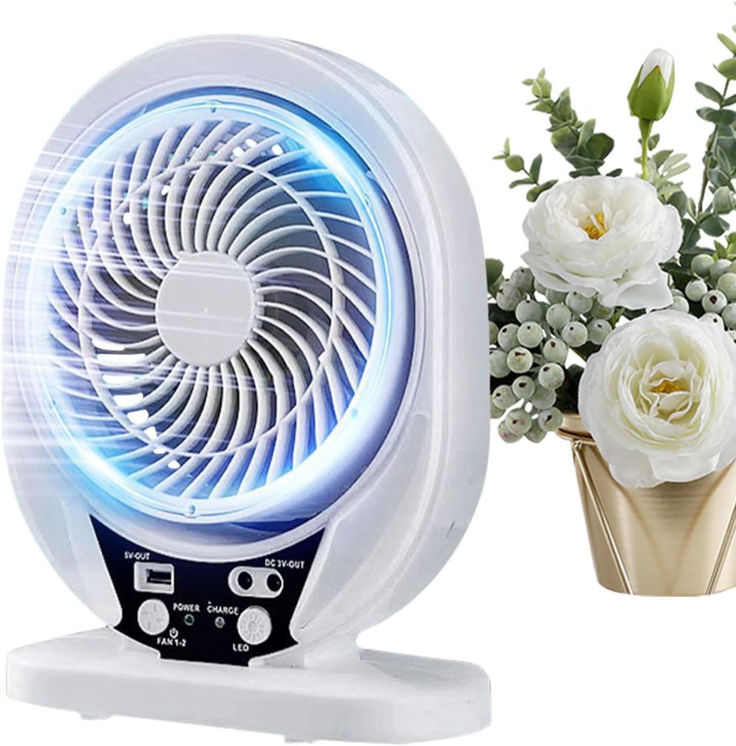 Abanico Solar Recargable Portatil