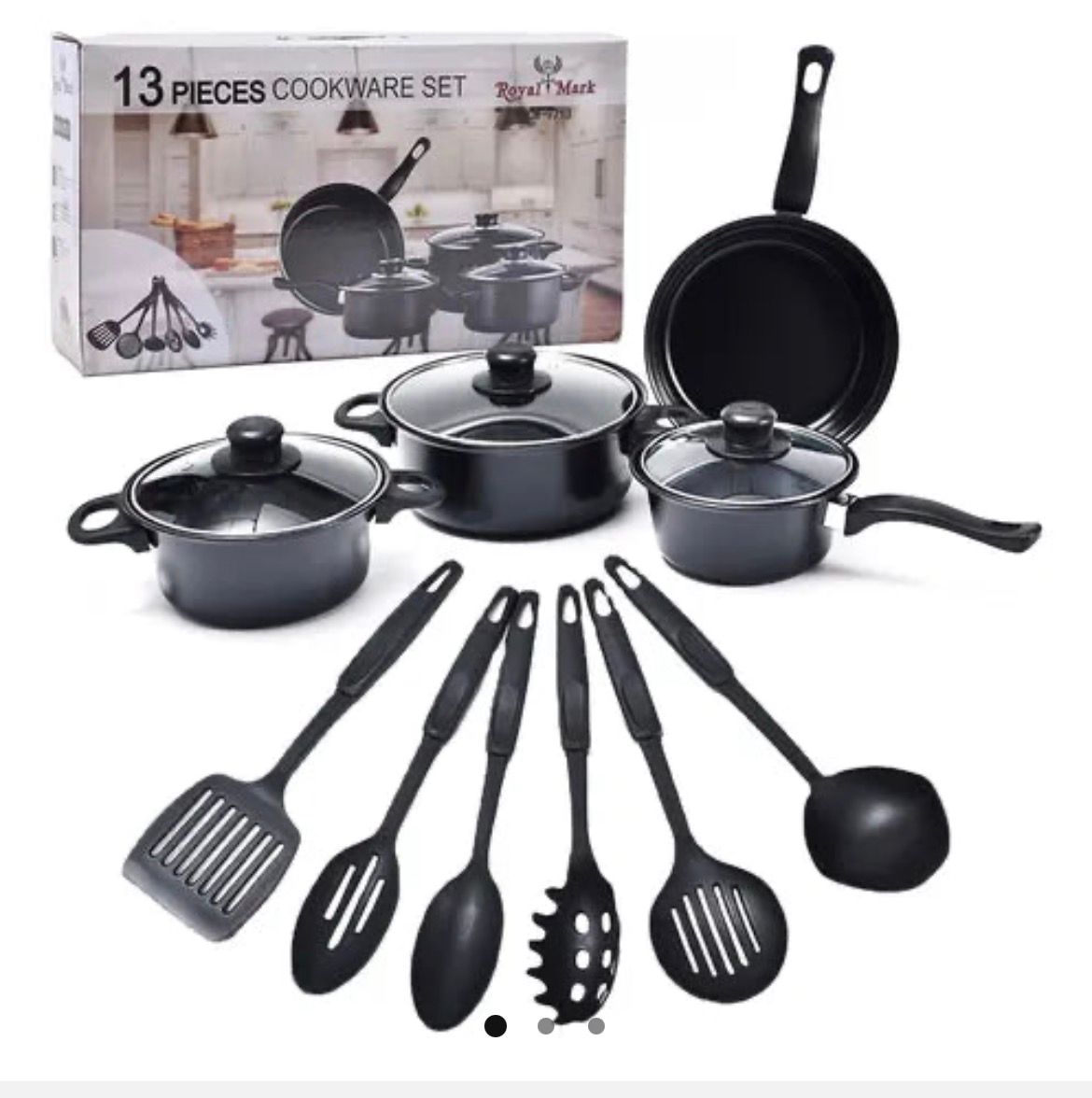 SET DE OLLAS Y JUEGO DE UTENCILIOS DE COCINA 13PZ