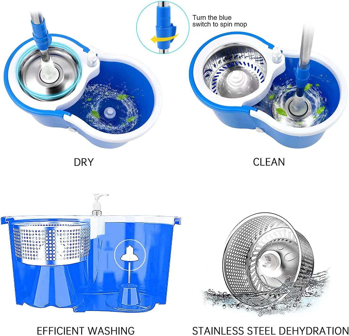 TRAPEADOR GIRATORIO PLASTICO CON BASE METAL