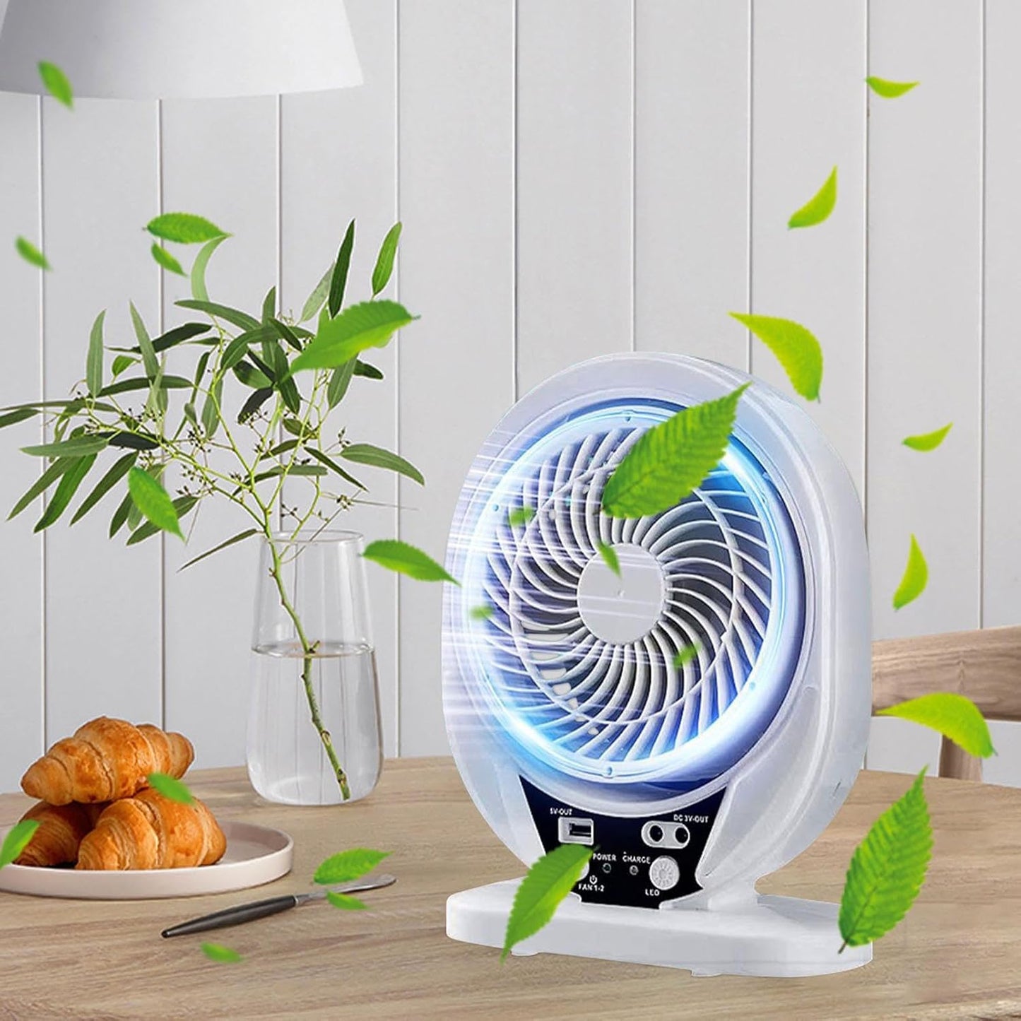 Abanico Solar Recargable Portatil