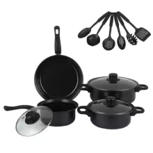 SET DE OLLAS Y JUEGO DE UTENCILIOS DE COCINA 13PZ