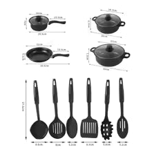 SET DE OLLAS Y JUEGO DE UTENCILIOS DE COCINA 13PZ