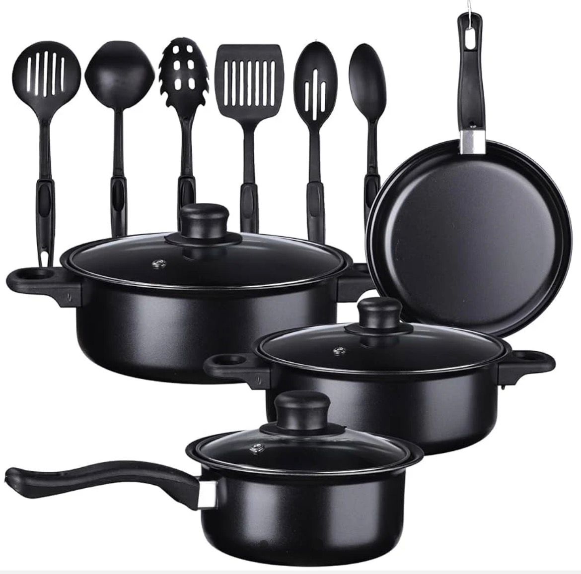 SET DE OLLAS Y JUEGO DE UTENCILIOS DE COCINA 13PZ