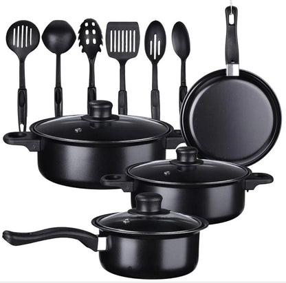 SET DE OLLAS Y JUEGO DE UTENCILIOS DE COCINA 13PZ