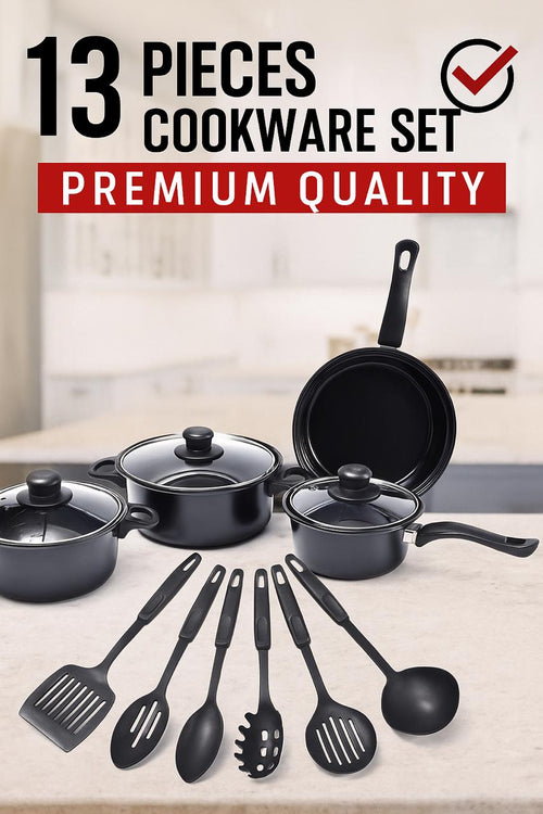 SET DE OLLAS Y JUEGO DE UTENCILIOS DE COCINA 13PZ