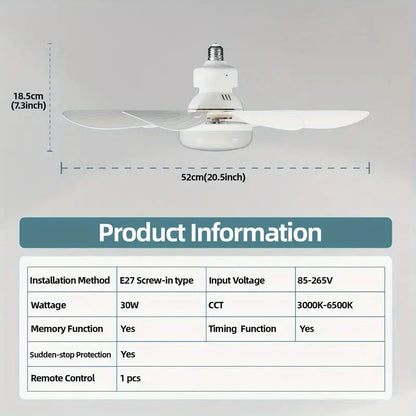 ABANICO TIPO BOMBILLO - FLOWER FAN LIGHT CEILIN
