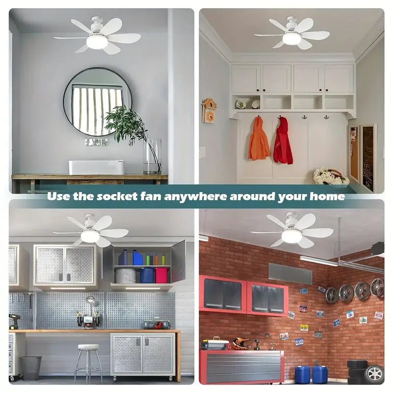 ABANICO TIPO BOMBILLO - FLOWER FAN LIGHT CEILIN