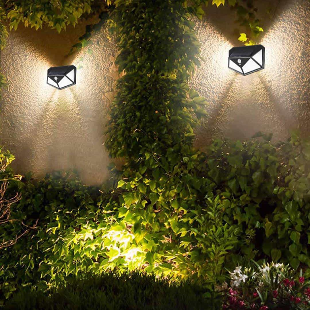 SET DE 2 LAMPARAS SOLAR IMPERMEABLE CON SENSOR